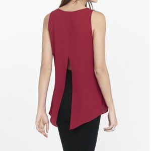 Express Burgundy Split Back Tank Top Size S
